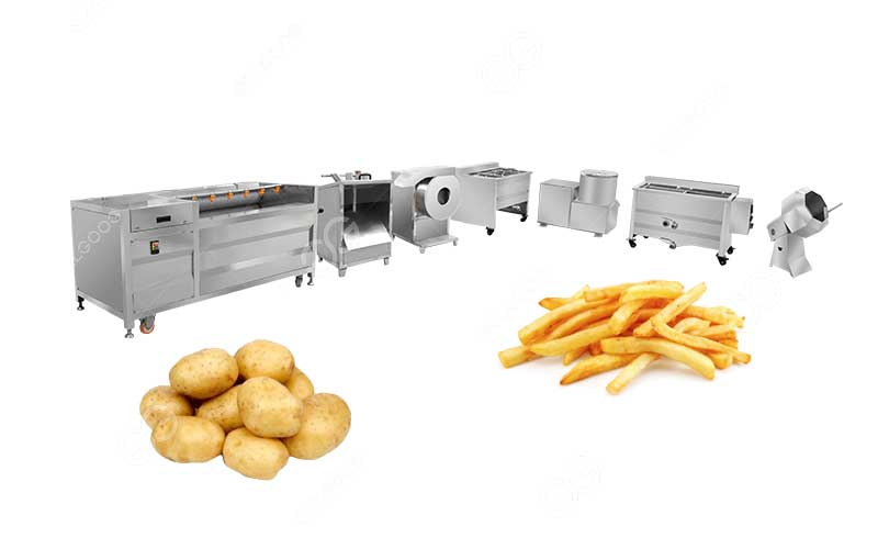 what is the process of making French fries in a factory