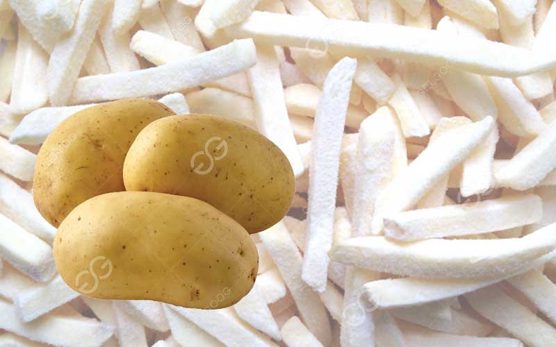 what are the processes involved in frozen french fries production line