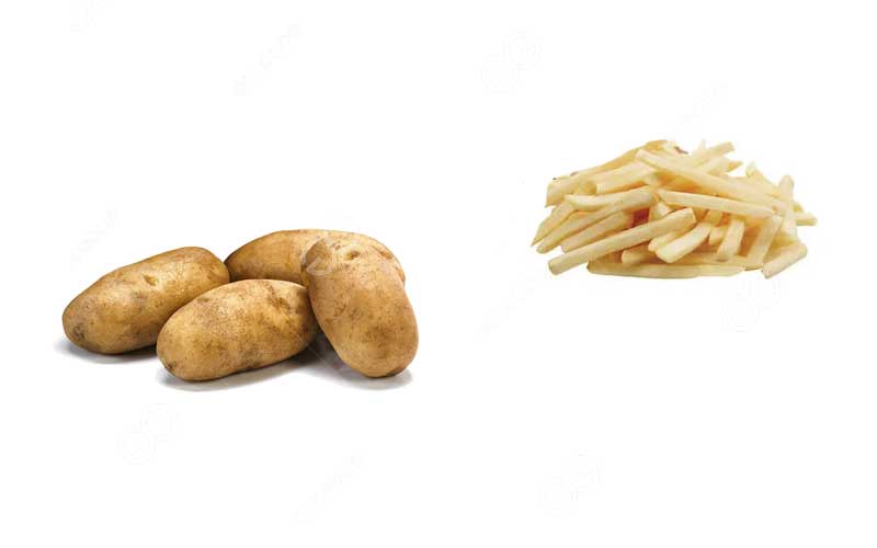 what are the steps in frozen french fries production