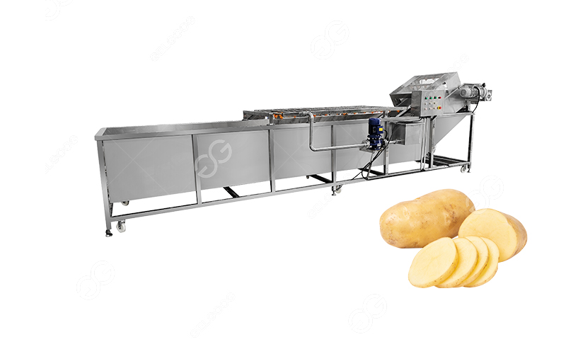 How do you clean harvested potatoes
